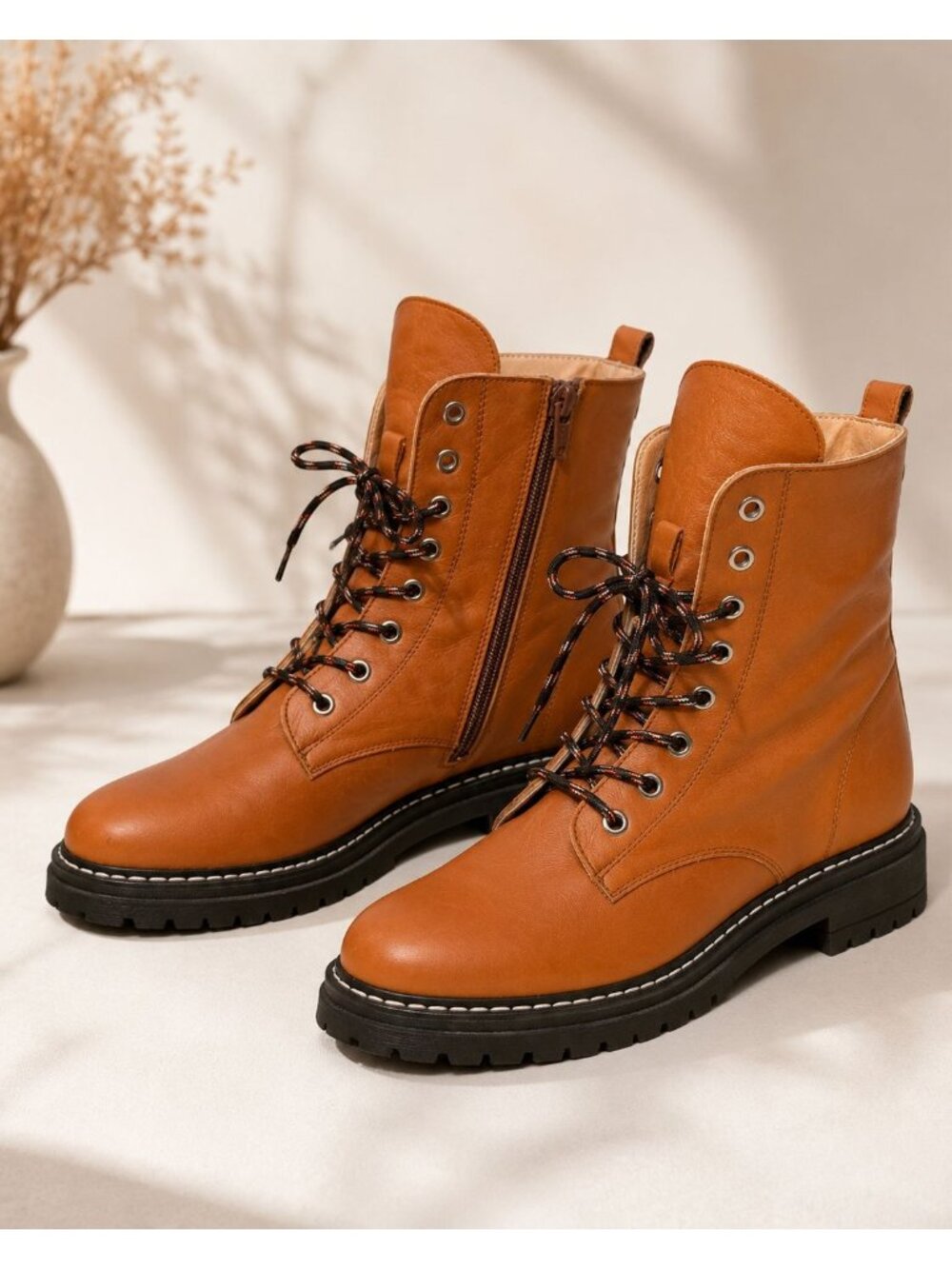 Anthropologie Maeve Women’s EU 41 | US 10 |  Brown Leather Combat Boots Lace-Up
